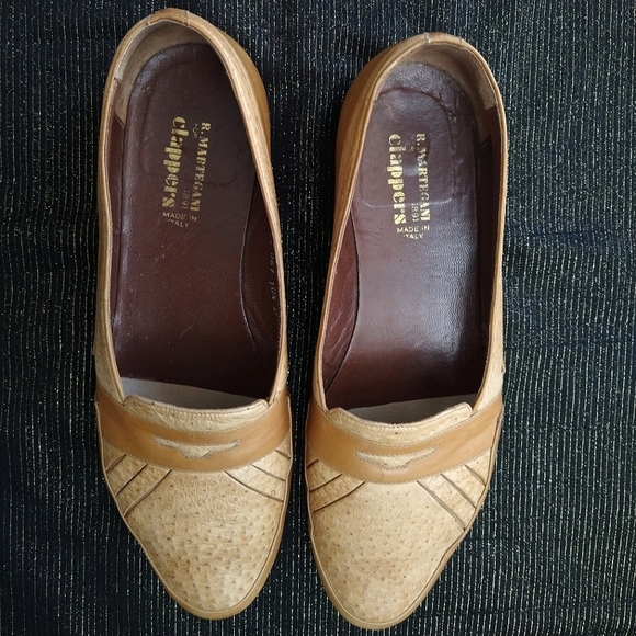 Italian Leather Men's Size 10 1/2, Loafers, R. Martegani, tan - Picture 5 of 5